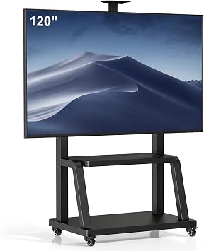 Suptek Mobile TV Cart Floor Stand for 60-120 inch TVs and LED LCD Screens Max 1100x600 VESA Large Base Height Adjustable ML2100