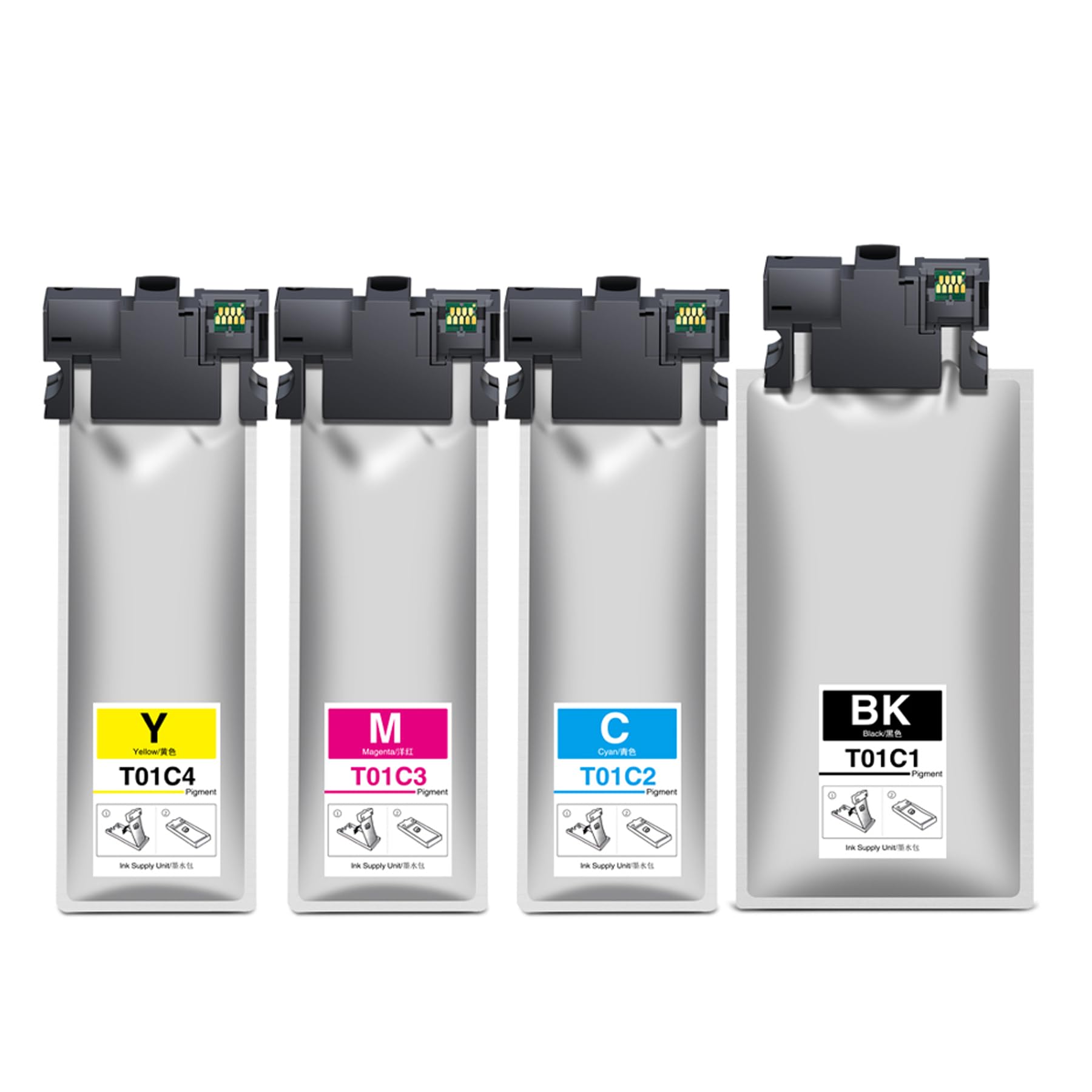 Cartucce d'inchiostro Sostituzione per C13T01C100, per Epson WorkForce Pro WF-C529 R DTW WF-C579 R D2TWF WF-C579 R DTWF WF-C570 Series (4 pack)
