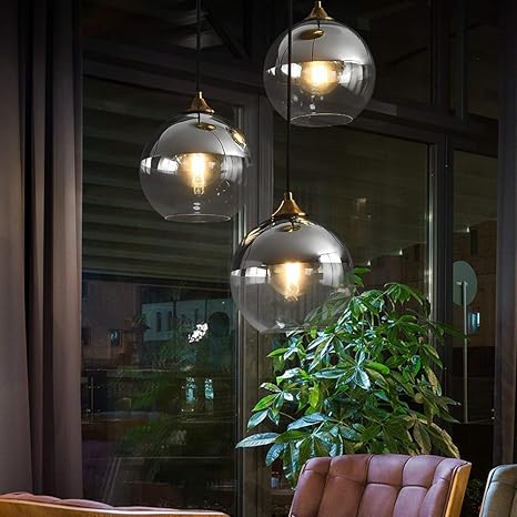 NZDY Glazen hanglamp Scandinavische postmoderne plafondverlichting glazen lamp E27 fitting lamp voor thuis kantoor slaapkamer koffie winkel eenvoudige kroonluchter decoreren de hangende verlichting photo 3