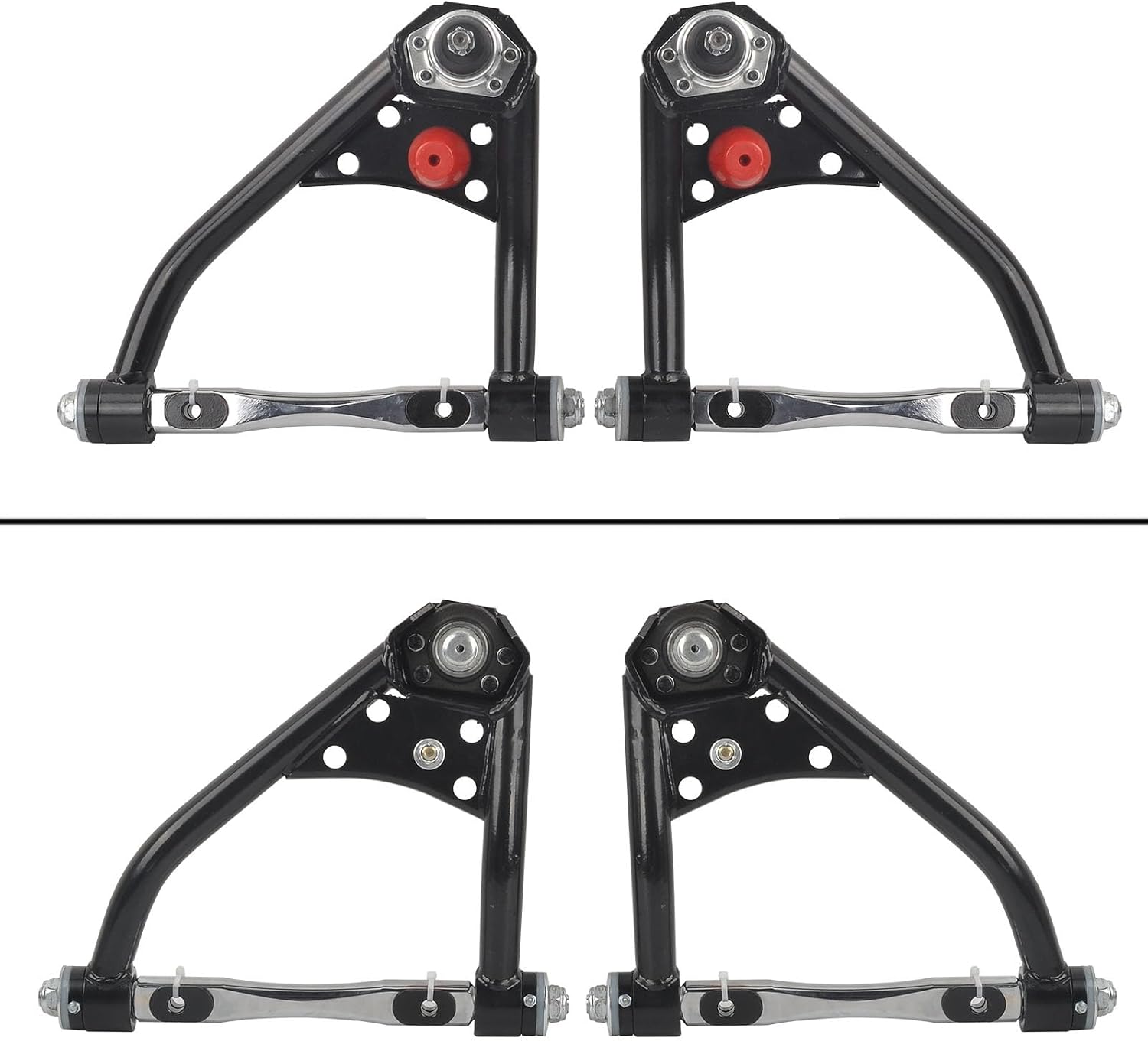 Tubular Upper and Lower Control Arms Suspension Kit Heavy Duty Compatible with Camaro Firebird 67-69 Chevy Nova 68-74 Pontiac Ventura 71-74 Apollo Omega 73-74