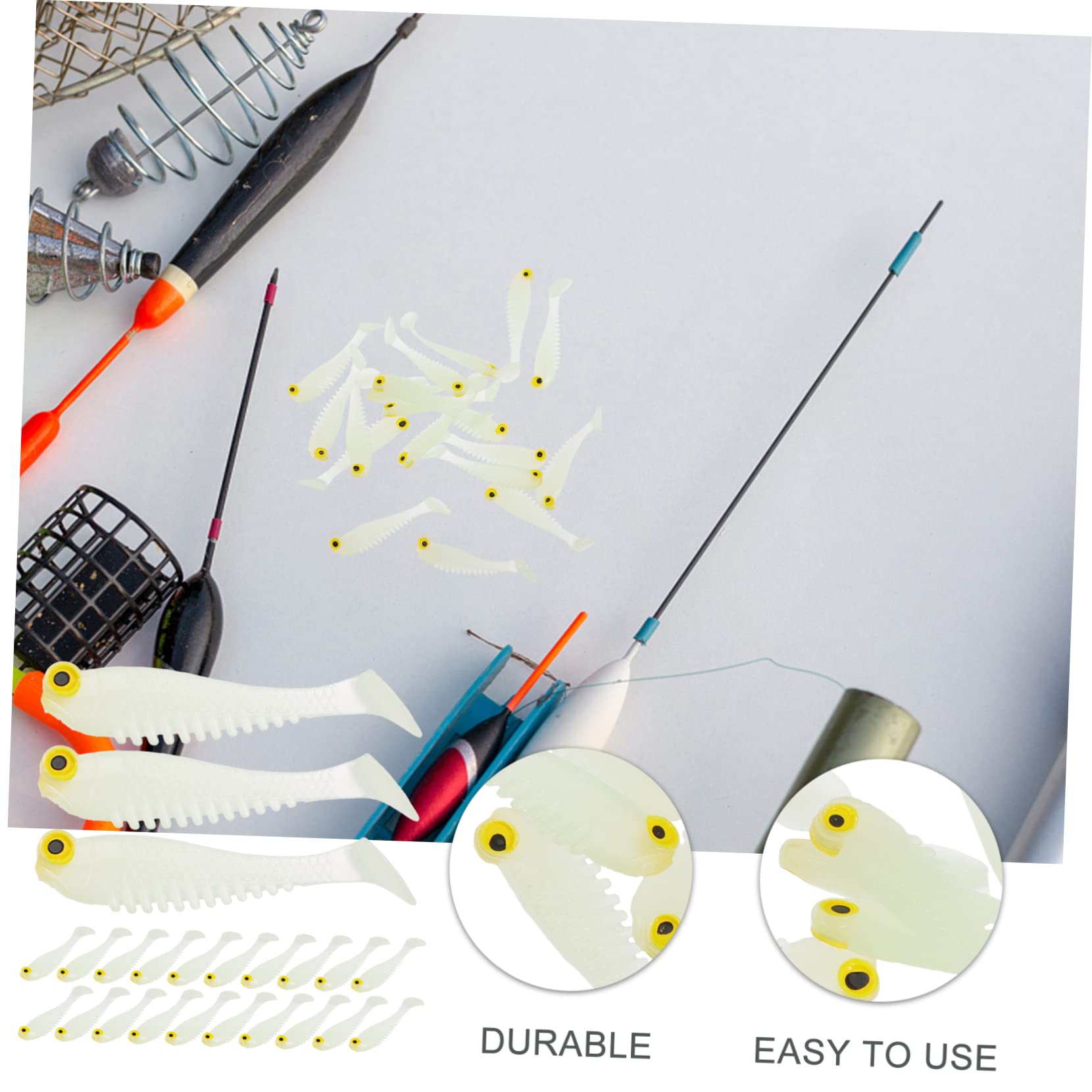ABOOFAN 200pièces Leurres Artificiels Lumineux Sinking pour Eau Douce Et Appâts De Réutilisables Tails