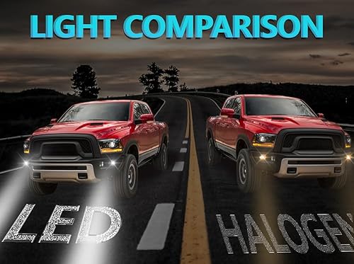 Miniatura 5 de G-PLUS Lámpara LED antiniebla compatible con Dodge Ram 2002-2009, lámparas antiniebla de conducción superbrillantes con interruptor de conductor y