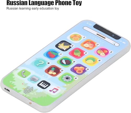 Miniatura 3 de Restokki Juguetes educativos de idioma ruso para niños, simulación de música, máquina de aprendizaje de idiomas, modelo de teléfono recargable,