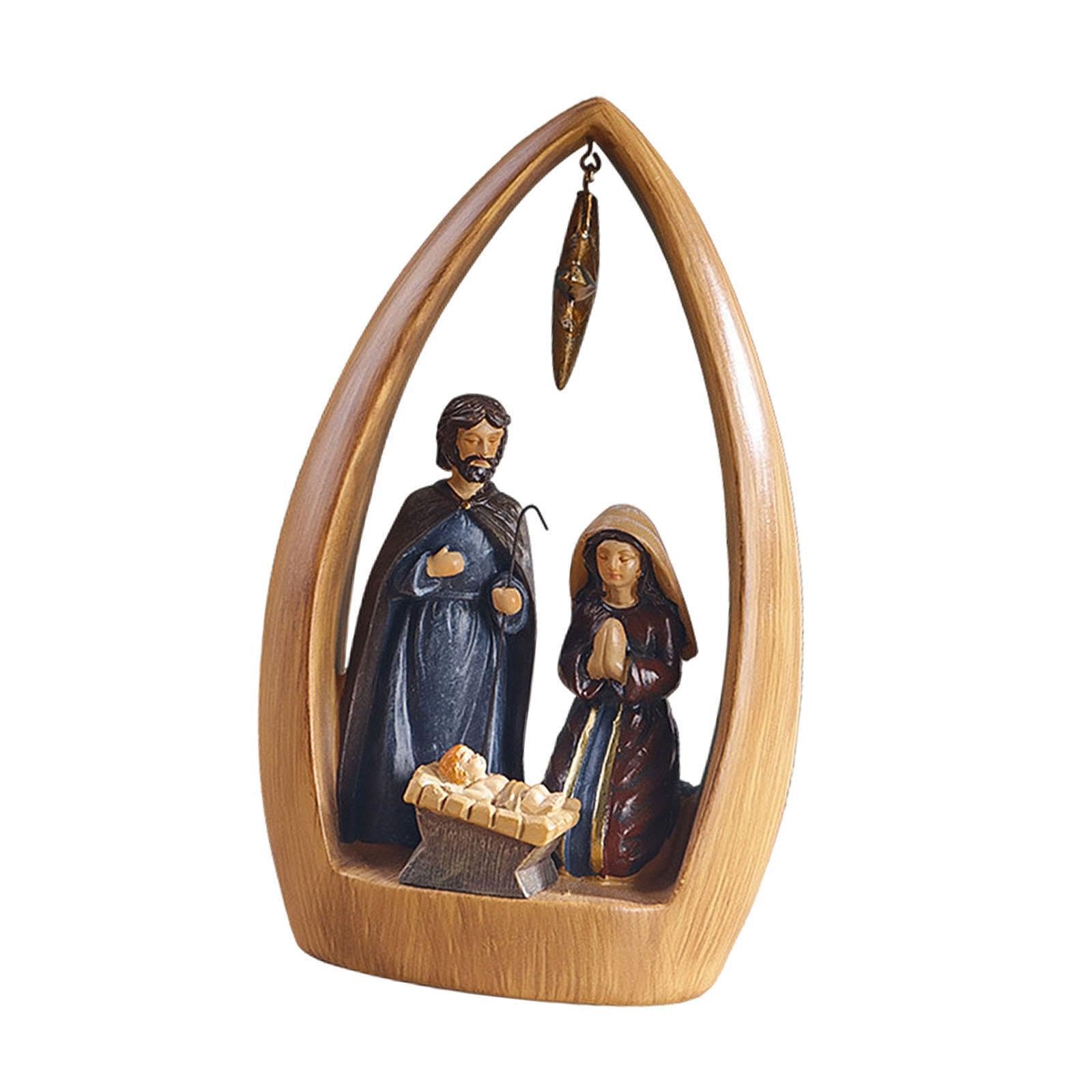 Yixannx Vivid Tabletop Sculpture Jesus Birth Decoration Christmas Ornaments Indoor Outdoor Holiday Decorative Uses Jesus Birth Decoration Nativity Scene