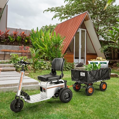 Image of SuperHandy Heavy-Duty Garden Dump Cart - Towable, Quick Release System, 10-Inch Pneumatic Tires, Compatible with Tugger Scooter
