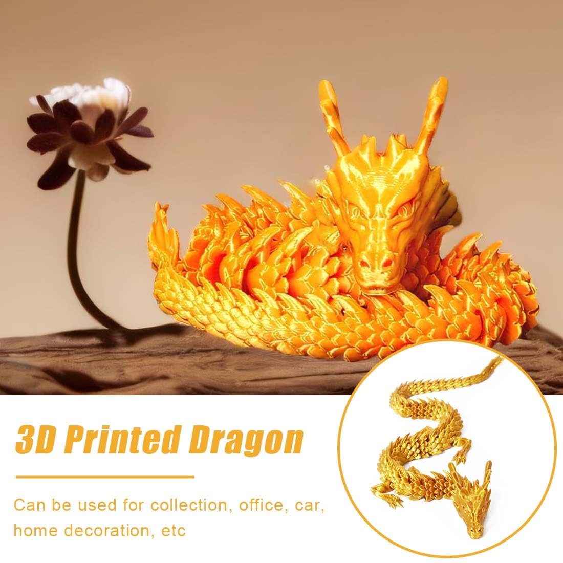 2 Dragons Articulés Imprimés En 3D – Jouet Fidget Et Déco Fantastique
