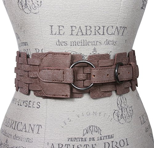 3" (75 mm) Wide High Waist Fashion Ring Fold Braided Stretch Belt2