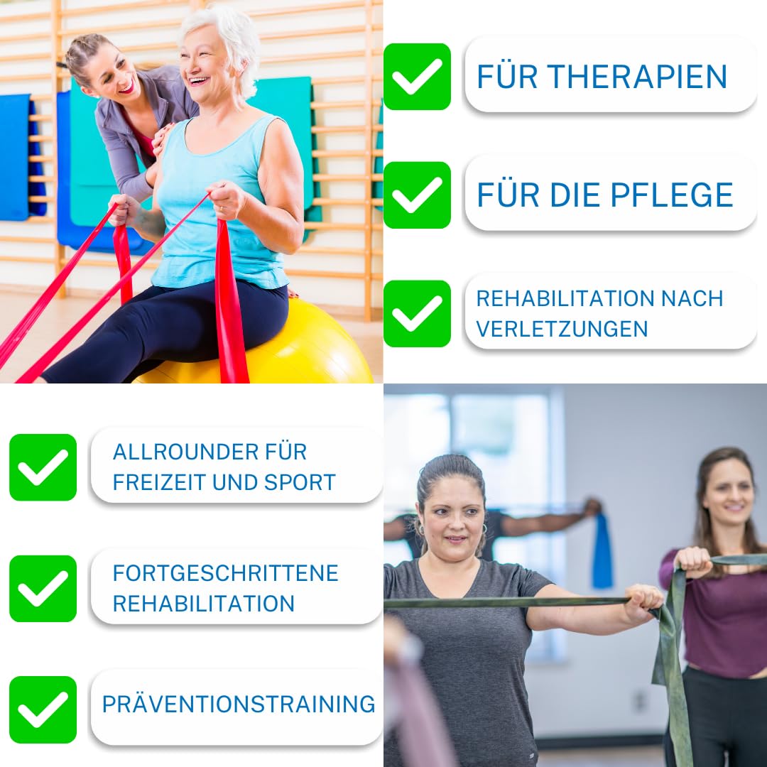 TheraBand 5,50m im Vorratsrolle | Fitnessband | Gymnastikband | Stretchband für Ganzkörpertraining | Widerstandsband | Terrabänder Therapie, Reha |100% Naturlatex Gold