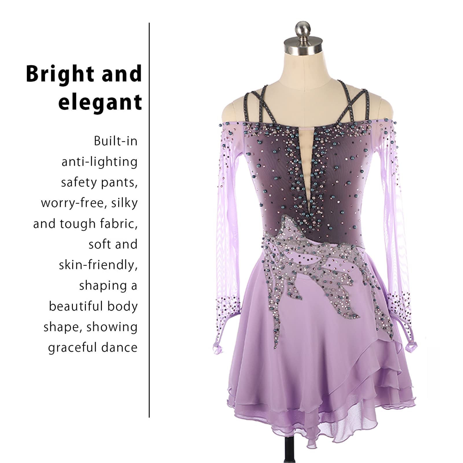 Tenue Competition Patinage Robe Patinage Artistique Manches