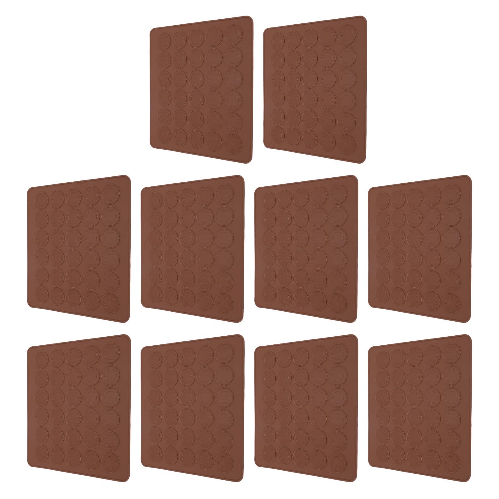 Mat macaron en silicone grande capacité à pâtisserie sans bâton 10 feuilles de boulangerie de macaron ronde pour la cuisson de macaron familiale