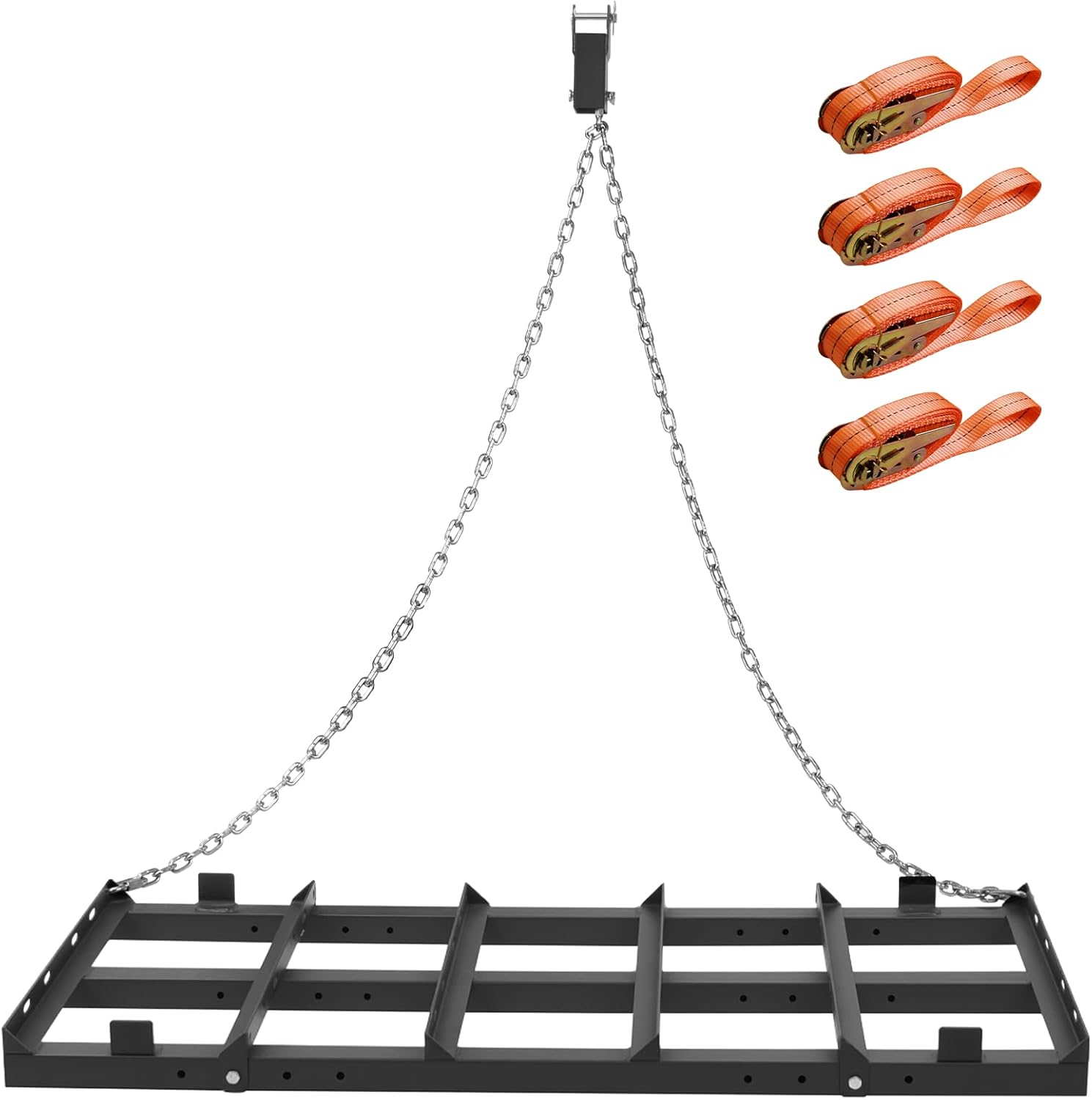 4 FT Drag Harrow Driveway Drag, Tow Behind Lawn Rake for Land Leveling,Heavy Duty Driveway Grader, Power Rake for Gravel, Soil, Hay