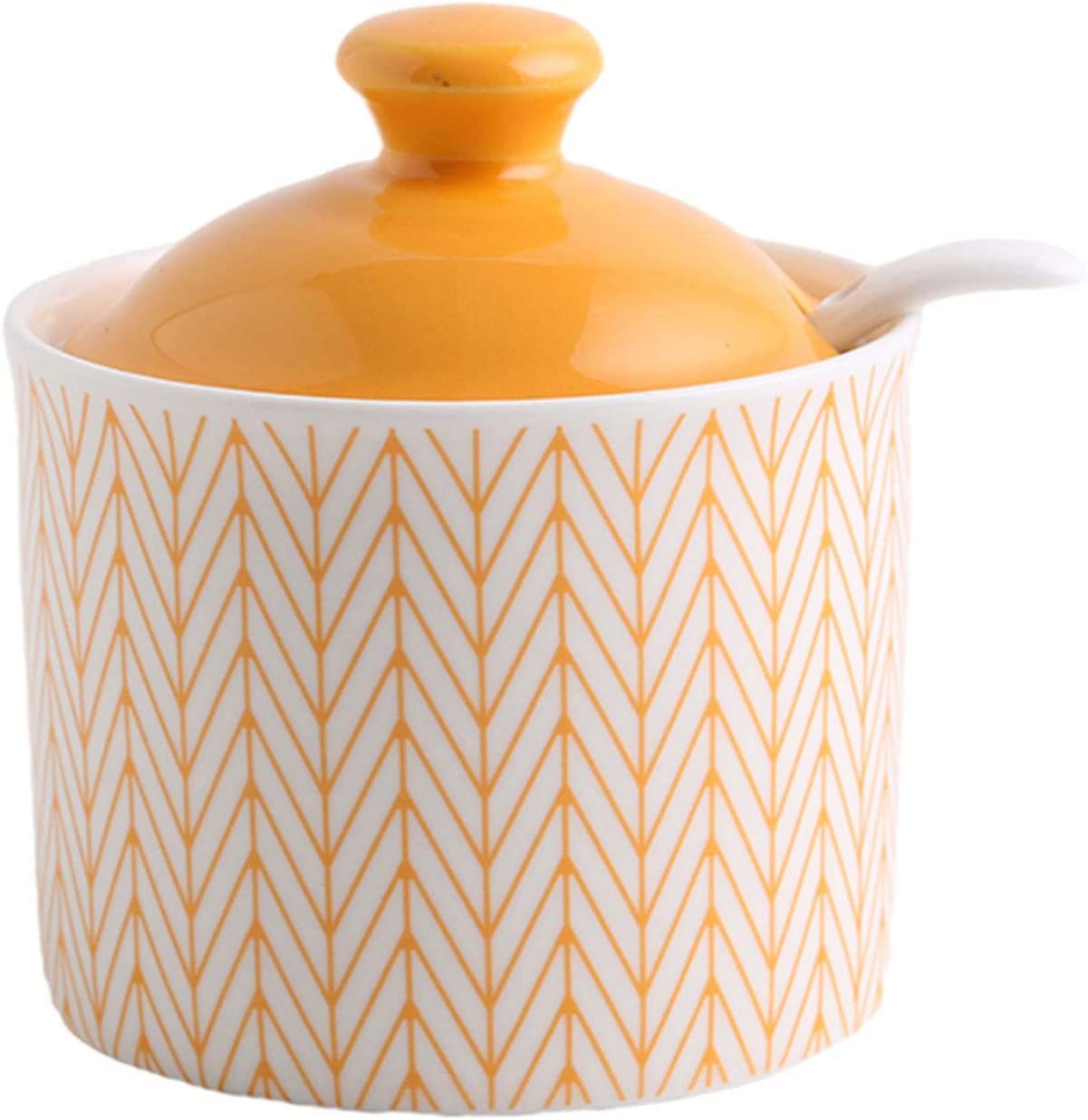 pot à sel， Sucrier bleu avec couvercle, pot à sucre et sel, boîte assaisonnement - Rouge 250 ml(Oranje)