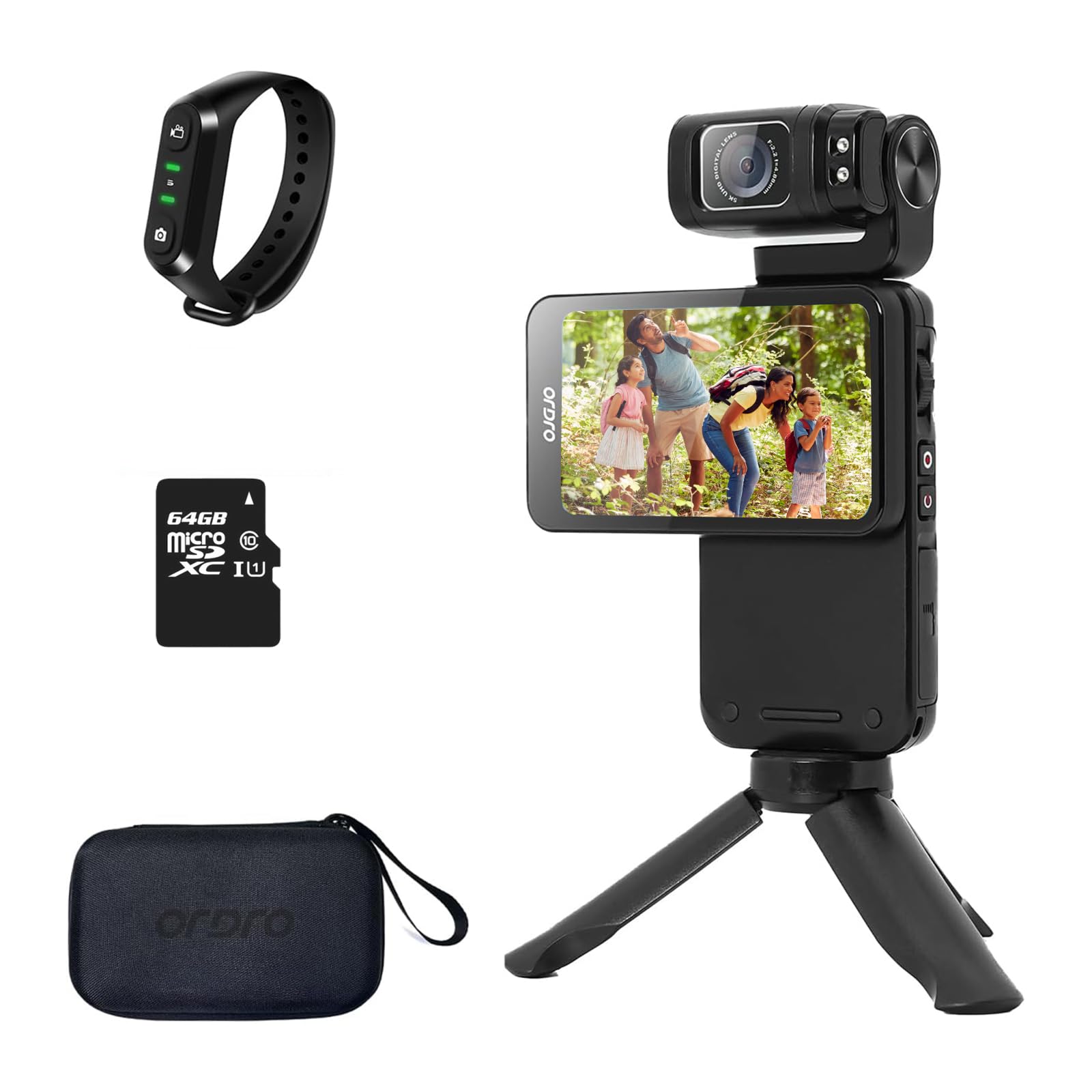ORDRO M3 Pocket Camera 4K 60FPS Handheld Video Camcorder, 48MP UHD 3.5'' Rotatable IPS Screen Video Camera, Portable WiFi Night Vision Camera for Vlogging with 3250mAh Battery, 64G Card, Mini Bracket-picture-19