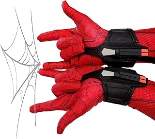 Spider Web Shooter for Kid and adult, Spider Cosplay Launcher Bracers Accessories Black Shooter Props Decorate Launcher Spider-Man Bracers Accessories (with gloves)