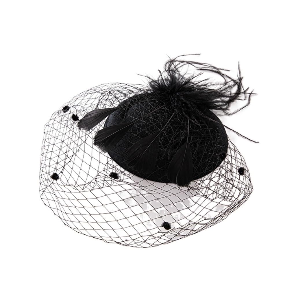 Accessoires cheveux gaze de mariée haut de gamme style rétro avec plumes
