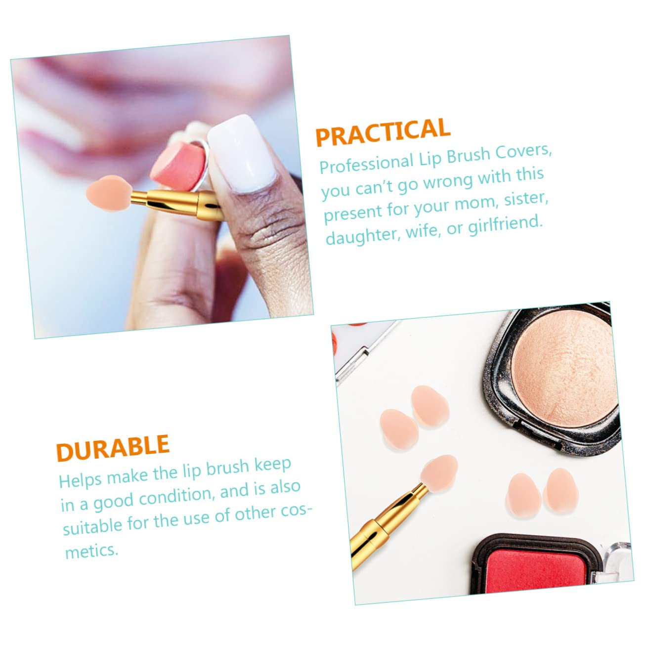 Didiseaon 8pcs Silicone Brush Covers Loss Lip Brush Covers Makeup Protective Lip Makeup Supplies