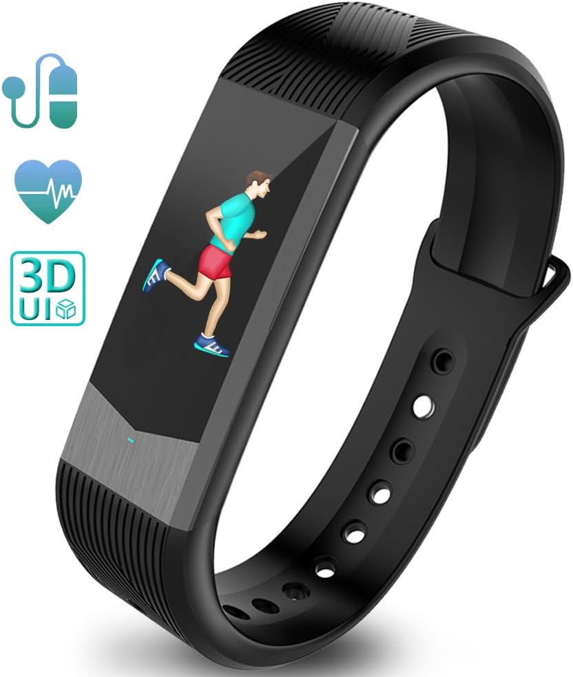 Fitness Tracker Activity Tracker Fitness Watch Heart Rate Monitor Pedometer Sleep Monitor Smart Bracelet Waterproof 4D UI Color Screen Display with Call/SMS Reminder, GPS/Blood Pressure Monitor