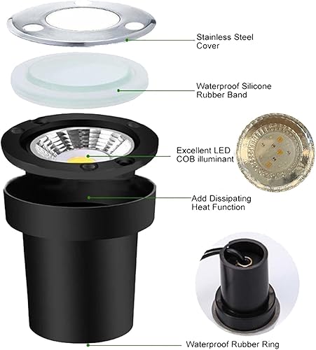 Miniatura 2 de Iluminación de paisaje de bajo voltaje luces de paisaje de 6 W con cambio de color, 12 V-24 V, luces impermeables para exteriores en el suelo para