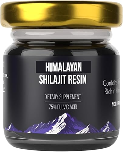 Resina Shilajit del Himalaya, 75% de ácido fúlvico, refuerzo de energía natural, resistencia y vitalidad, más de 85 minerales traza, suplemento