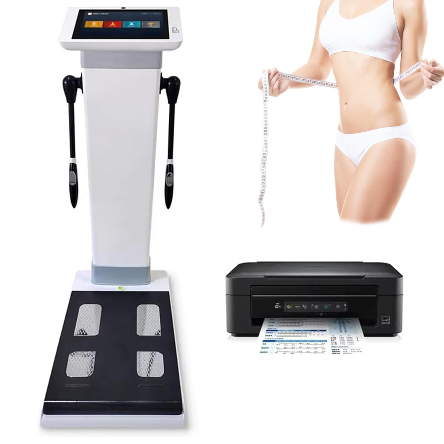 10 1 Inch HD Touch Bioimpedance Analysis Machine Height Weight Fat Scale Body Scanner Composition Analysis Machine Fat