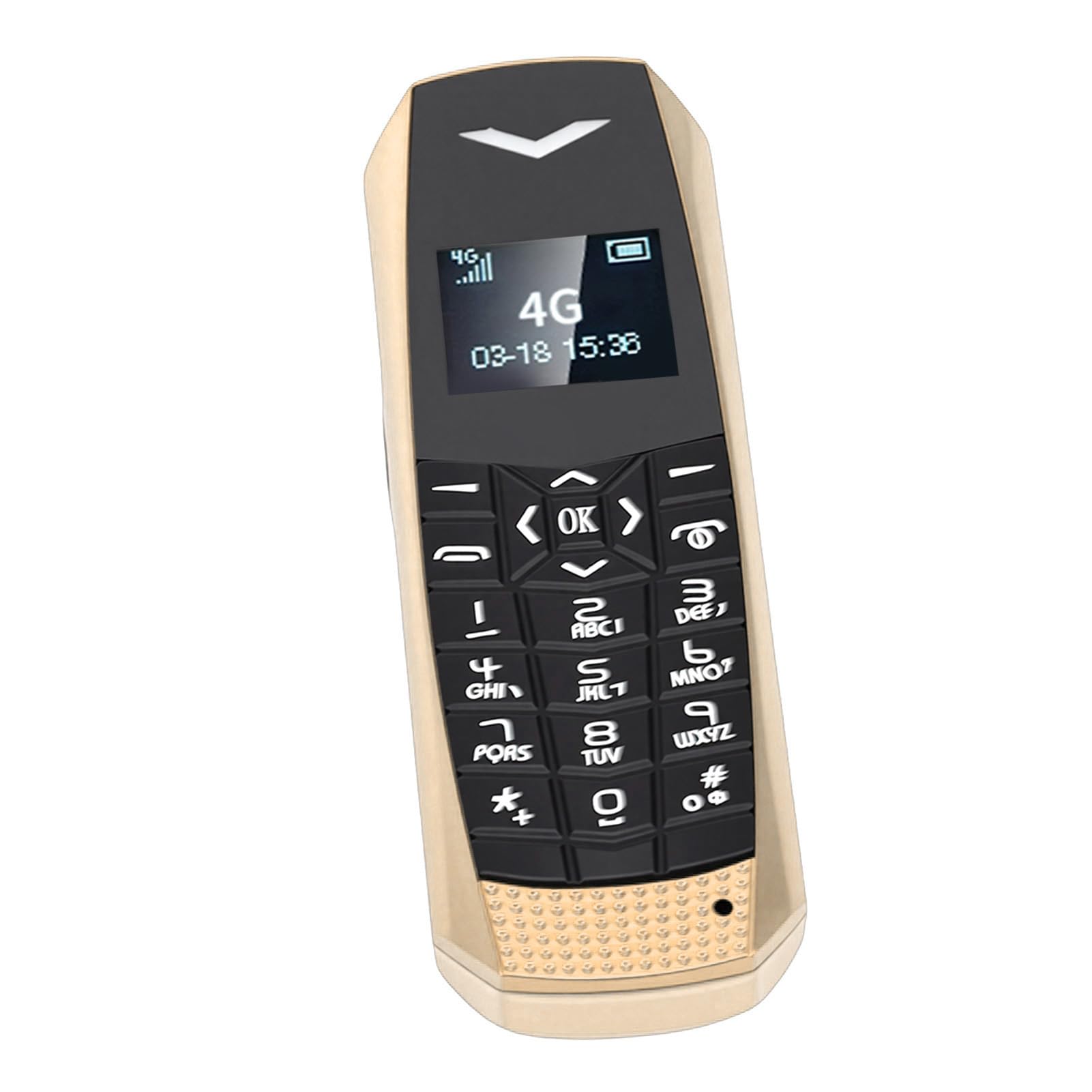 Telefono Cellulare per Anziani Sbloccato 4G LTE Compatto per Chiamate Agli Anziani Messaggi SOS Emergenza per Viaggi di Lavoro (70 X 23 X 12 mm) (GOLD)