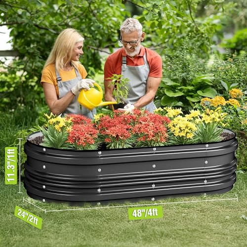 Image of WORKPRO 2PK 4x2x1ft Outdoor Galvanized Raised Garden Bed Kit