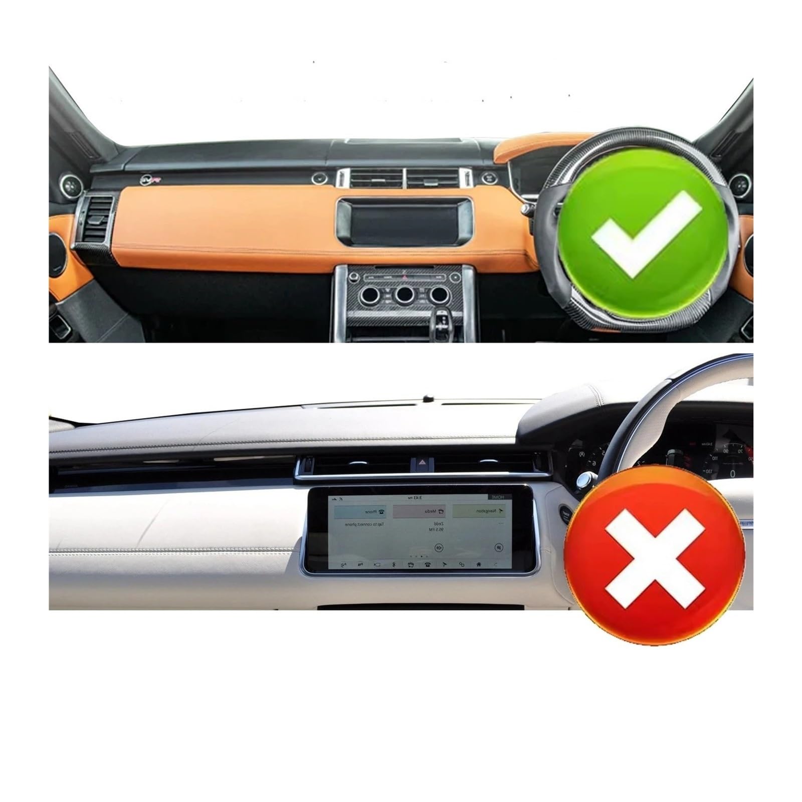 Salpicadero Coche Protector Para Land Para Rover Para Range Para Evoque 2011-2018 Alfombrilla Para Salpicadero De Coche Parasol Alfombra Protectora Dash Dashmat(Polyester,For Right Hand Drive)