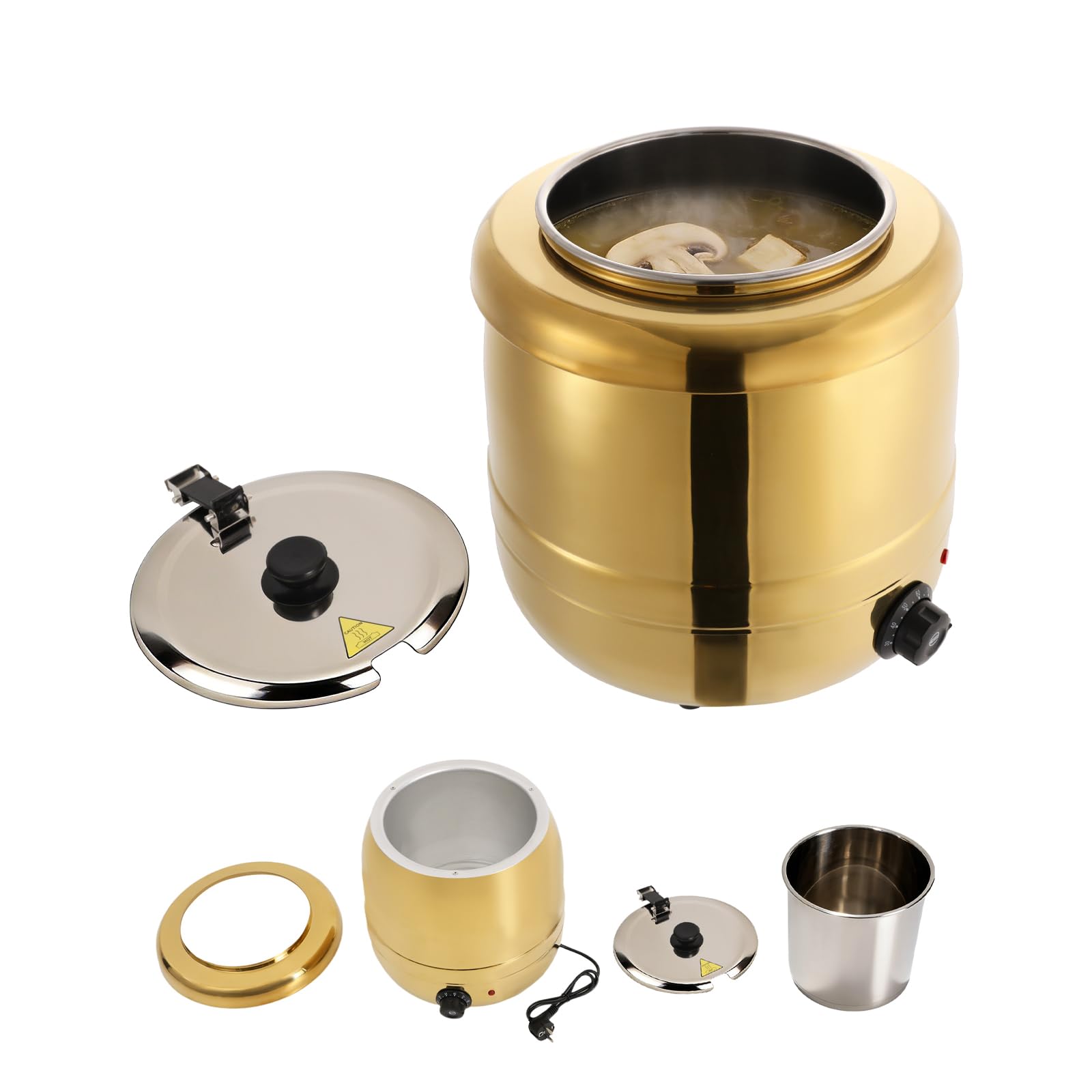 Pentola elettrica per zuppe, 440 W, 10 l, con coperchio e pentola