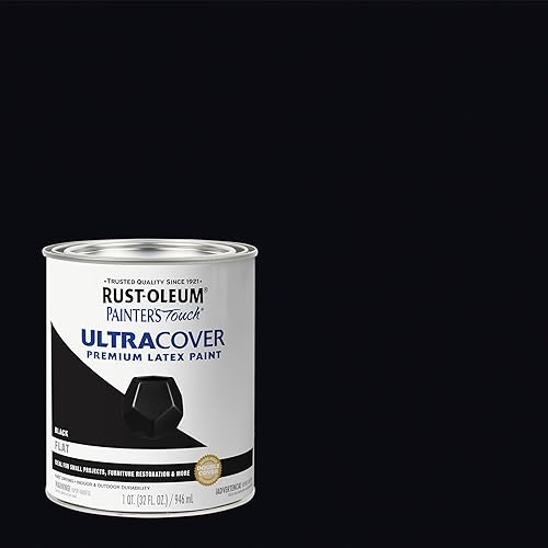 Miniatura 3 de Rust-Oleum 1976502 Painters Touch - pintura de látex cuarto de galón negro liso