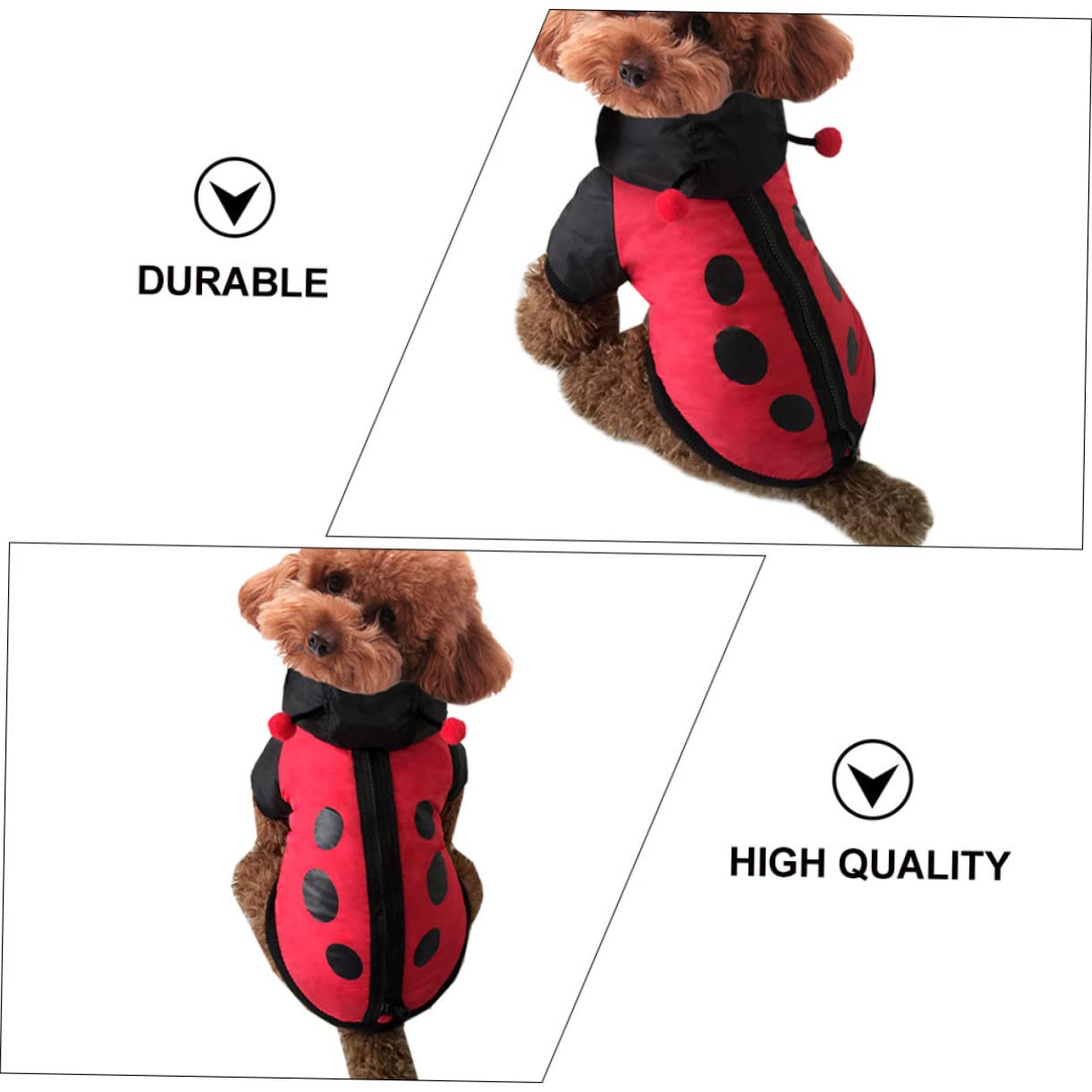 INOOMP 2piezas Disfraz De Halloween para Perros y Gatos Abrigo De Mascota Tipo Mariquita Ropa Cálida y Divertida para Ocasiones Especiales como Navidad y Fotografía Diseño Creativo y