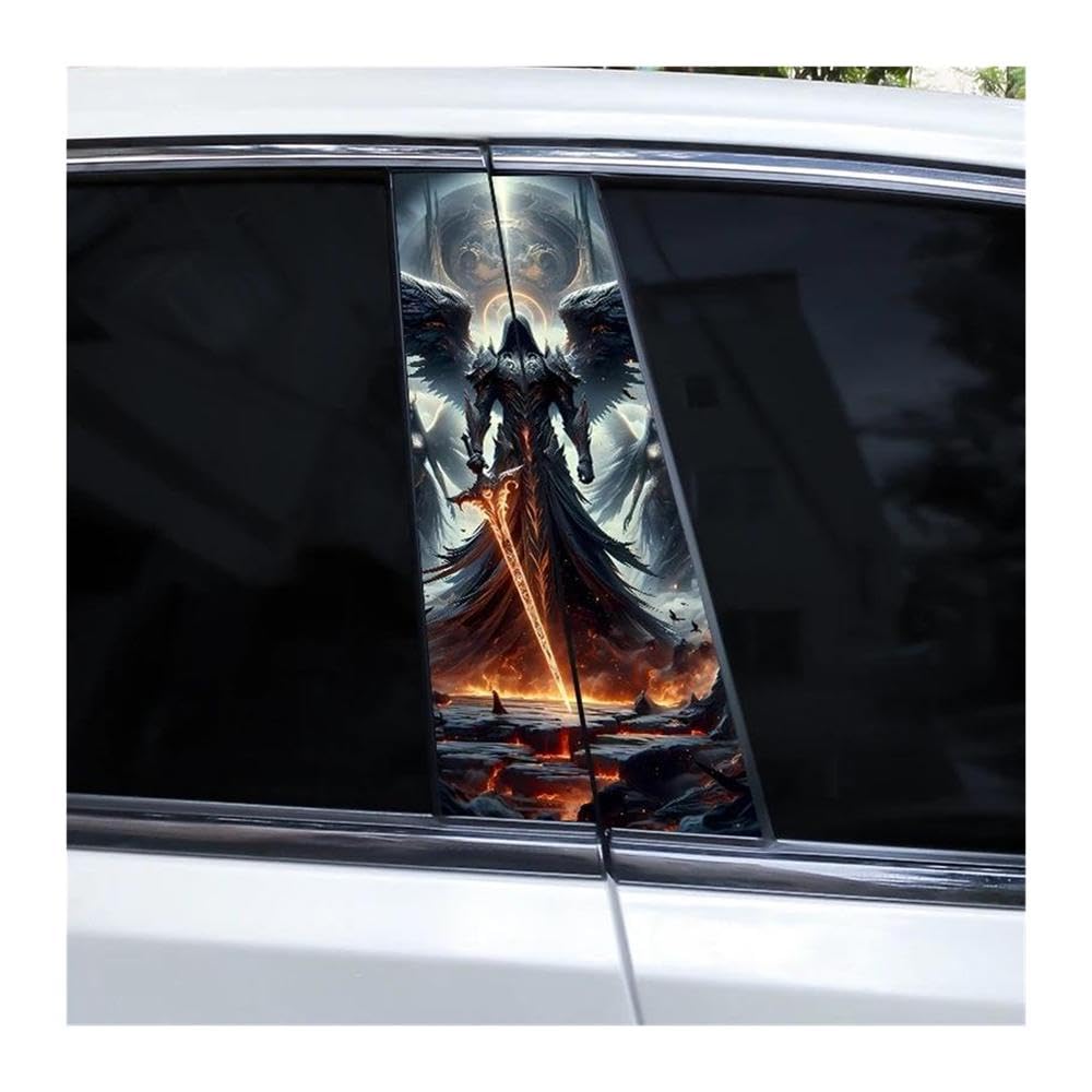 Body Parts 2pcs Car Center Pillar Stickers DIY Knight Style Auto B-Pillar Decals(P)