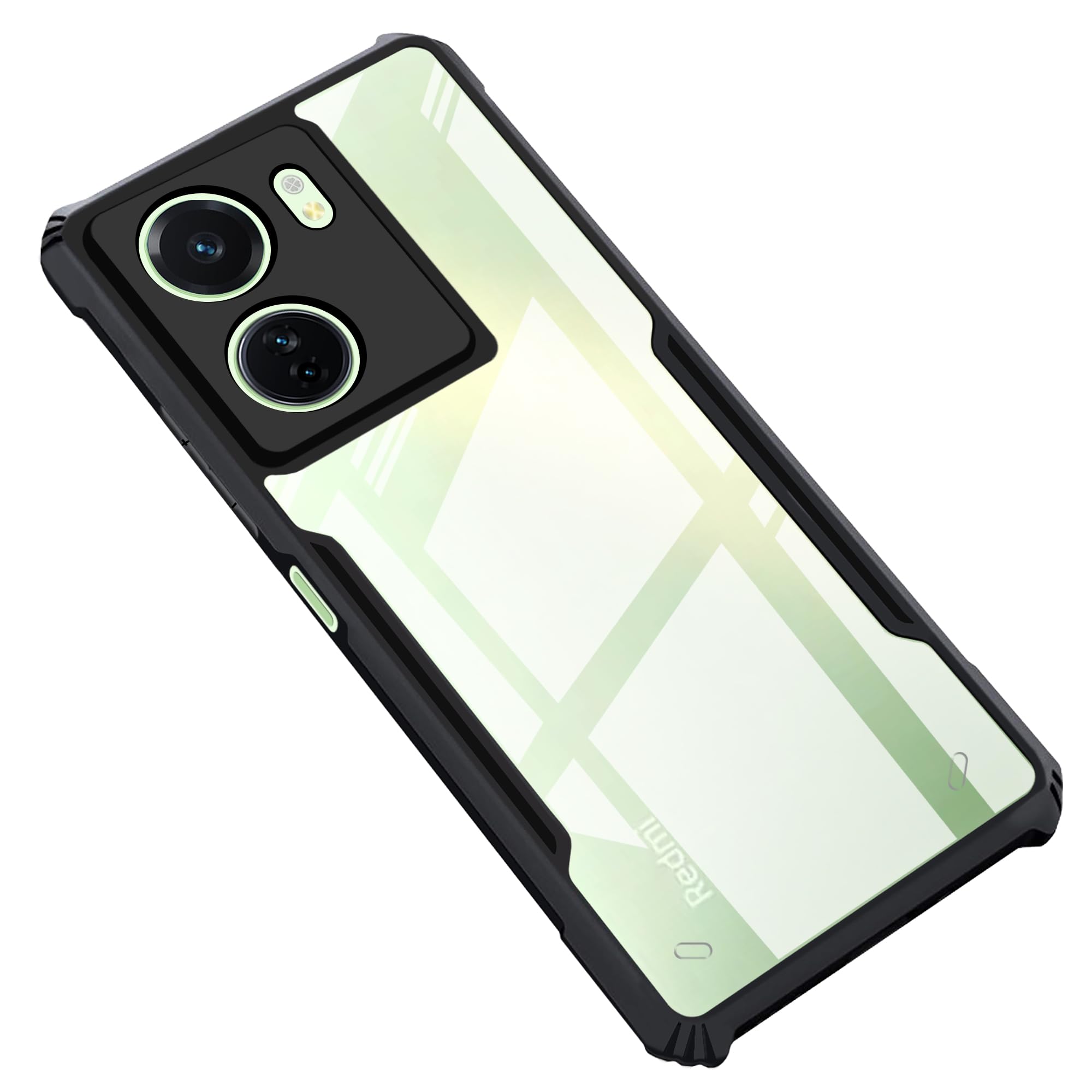 CEDO Redmi 13C (4G) / Poco C65 (4G) Back Case Cover | Camera Protection Shockproof Bumper-Edge | Acrylic Crystal Clear 360 Degree Protection TPU+PC | Transparent Eagle Back Case Cover (Black) (B0CPVH2DYS) Amazon Price History, Amazon Price Tracker