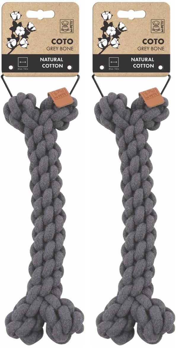 M-PETS COTO GREY BONE 30CM ÖRGÜ KEMİK OYUNCAK (2 paketi)
