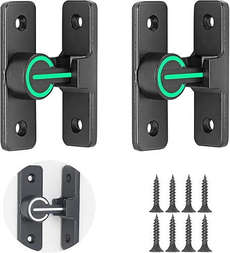 Miniatura 7 de Paquete de 2 accesorios de bloqueo de puerta de granero, cierres de puerta abatibles gruesos de 90 grados, cerraduras abatibles de puerta de granero