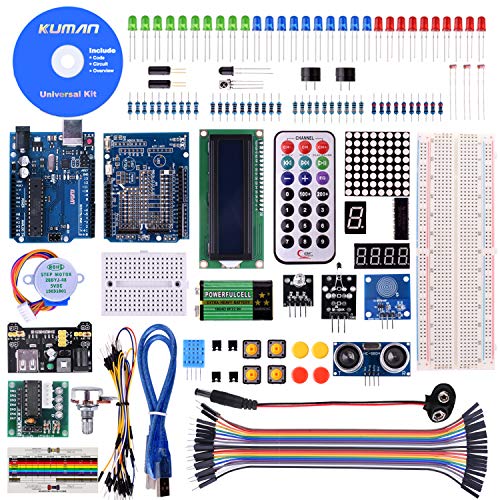 kuman Más Completo y Avanzado Mega Starter Kit para R3 con Guías Tutorial Detallada, MEGA2560, Mega328,5V Motor Paso a Paso, Kit con Placa