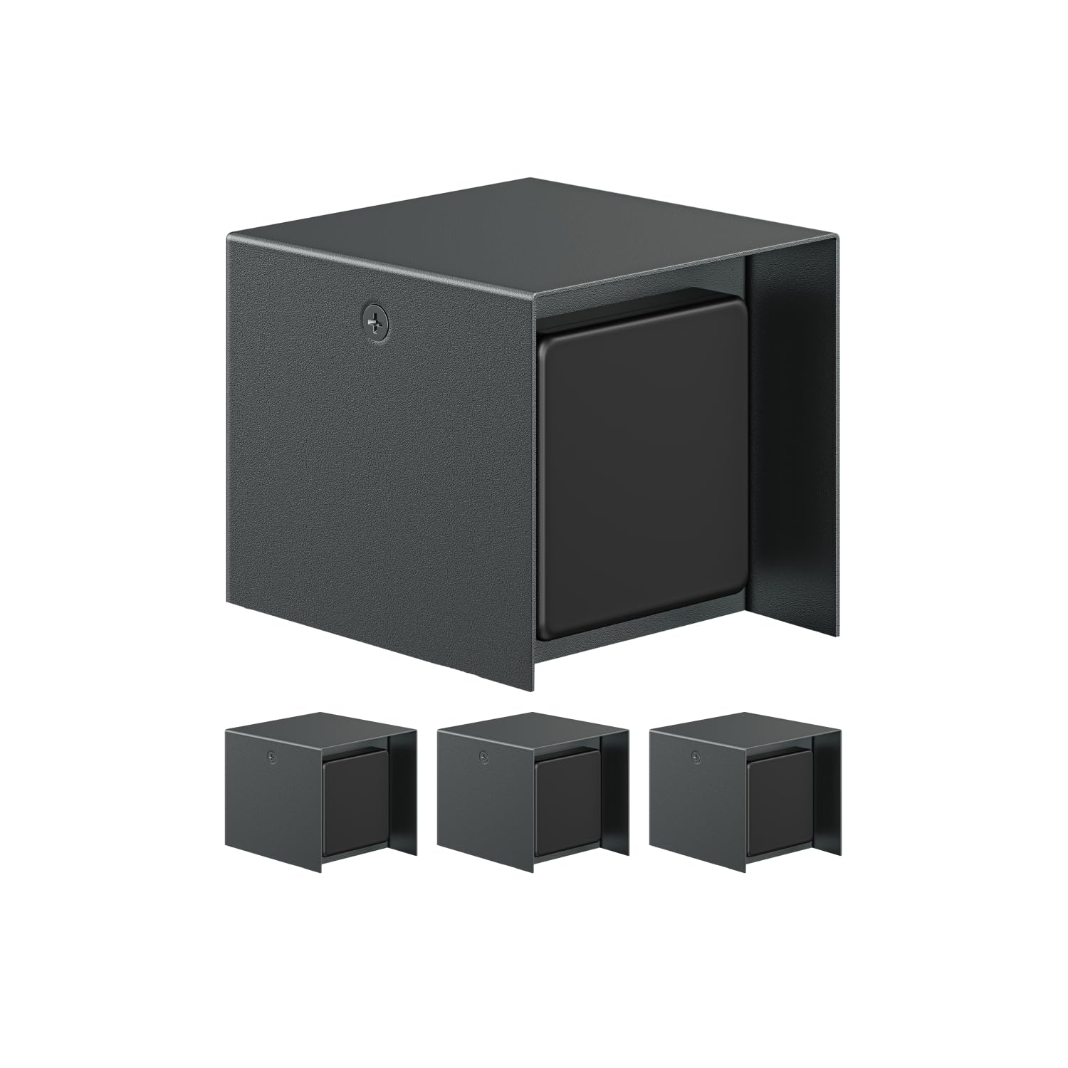 ledscom.de 4 Stück Außensteckdose 1-fach STEDDA, IP44, Edelstahl anthrazit, Steckdosen für Garten, Terrasse und Außenbereich