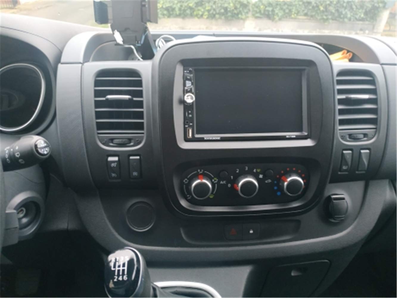 KAOLALI Telaio per Fascia Autoradio Doppio DIN Compatibile con Renault Trafic per Opel Vivaro 2015+ Kit di Copertura Stereo Audio Dashboard a 2 DIN
