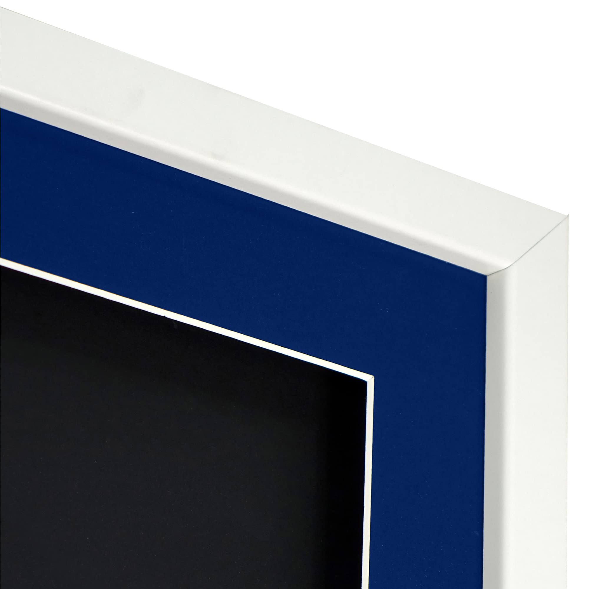 Vivarti Marco de Exhibición 3D para Camisa de Fútbol 60x80 cm Blanco Brillante Soporte Azul