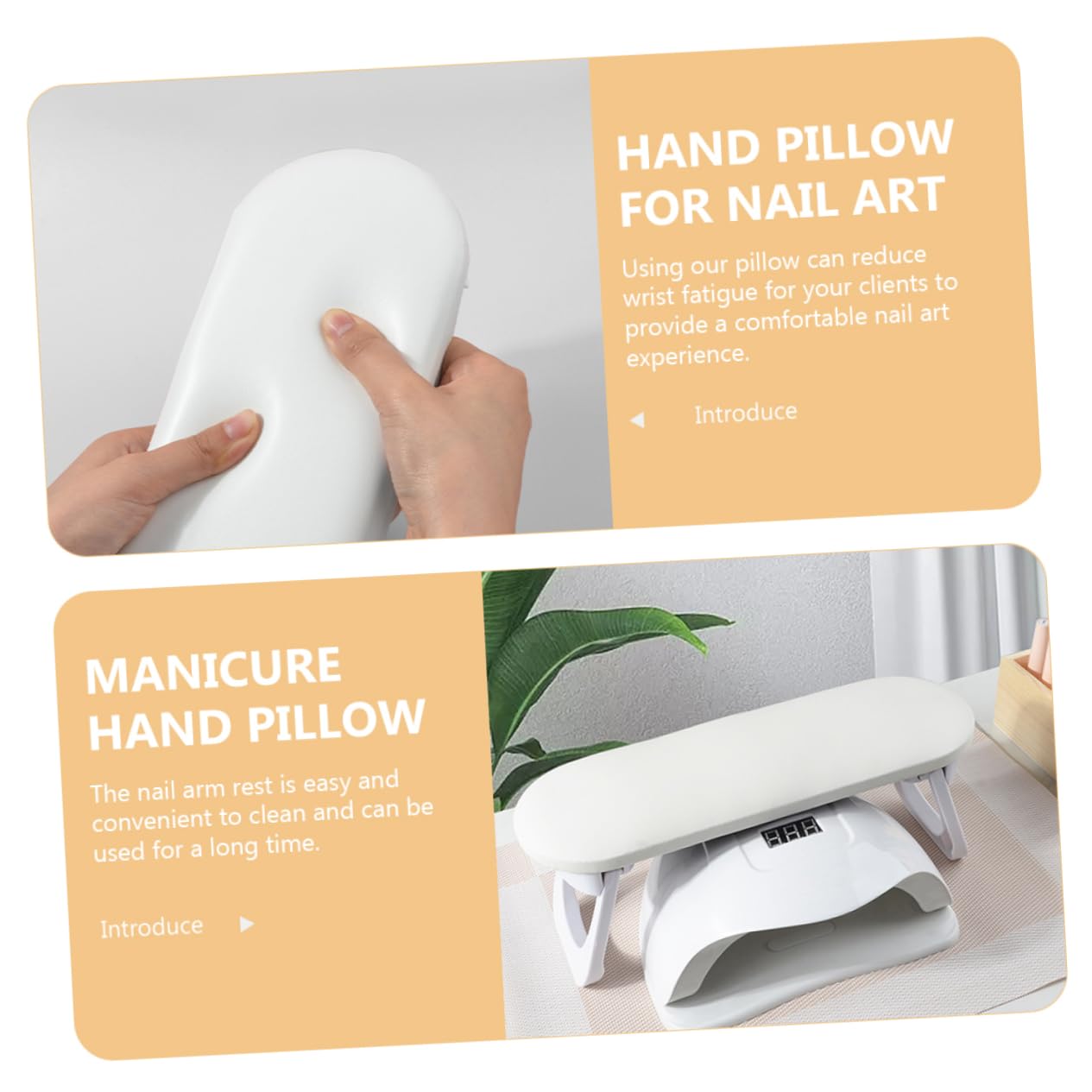 Nail Art Hand Pillow Set Adjustable Nail Arm Rest Cushion Non-Slip Base for Manicure Foldable Hand Pad and Home Use