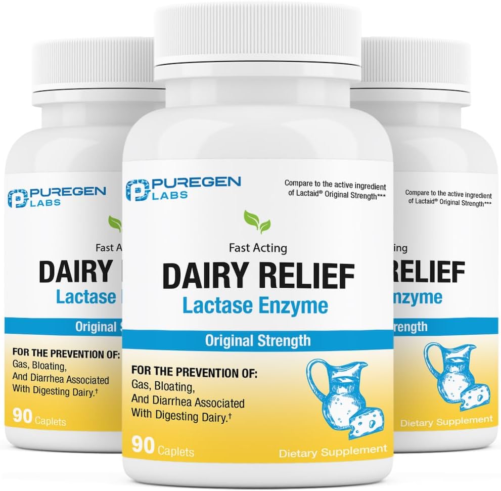 Puregen Labs Dairy Relief Natural Fast Acting Lactase