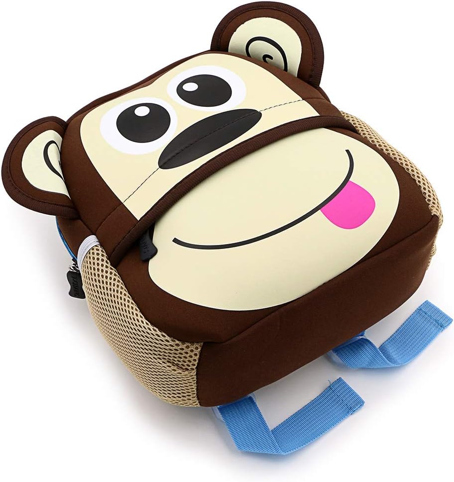 Hipiwe Little Kid Toddler Backpack Baby Boys Girls Kindergarten Pre School Bags Cute Neoprene Cartoon Backpacks (Monkey) - Image 4