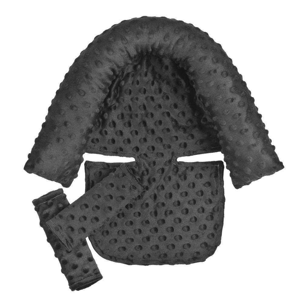 Soporte para la cabeza y la correa del bebé, almohada de apoyo para la cabeza del bebé, cojín súper suave para la cabeza y el cuello para asiento de coche, reposacabezas de bebé y funda para