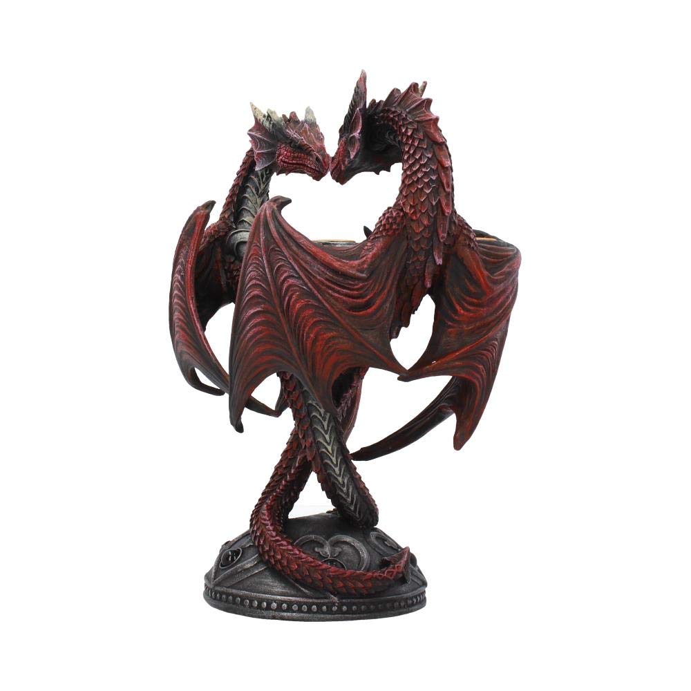 Nemesis Now Kerzenhalter mit Drachenherz, Anne Stokes, Valentins-Edition, 23 cm, Kunstharz, Einheitsgröße