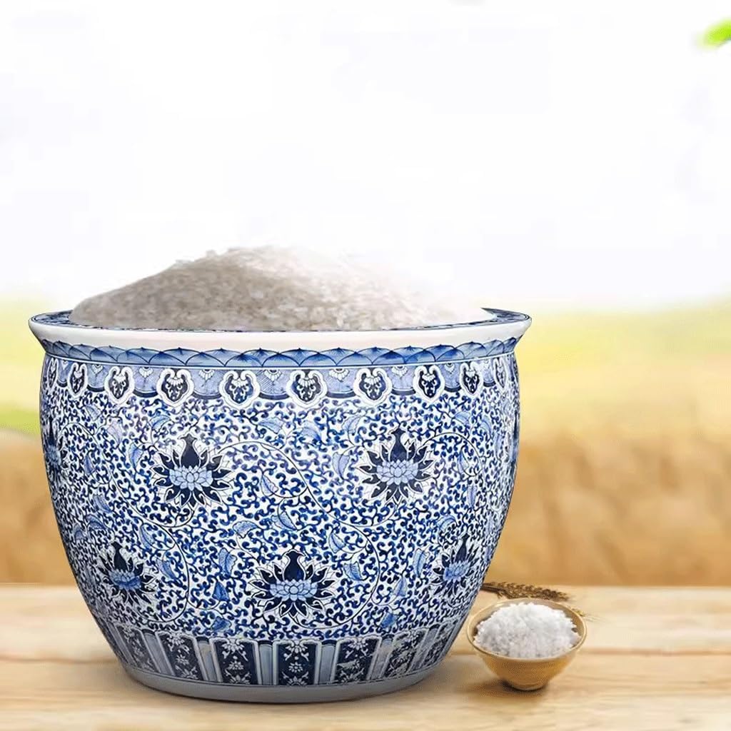 Aquarium Ceramic Fish Tank Goldfish Turtle Tank Outdoor Fish Basin Household Ornaments Large Fish Tank Small Rice Tank Fish Tank Decorations (Size : Large)
