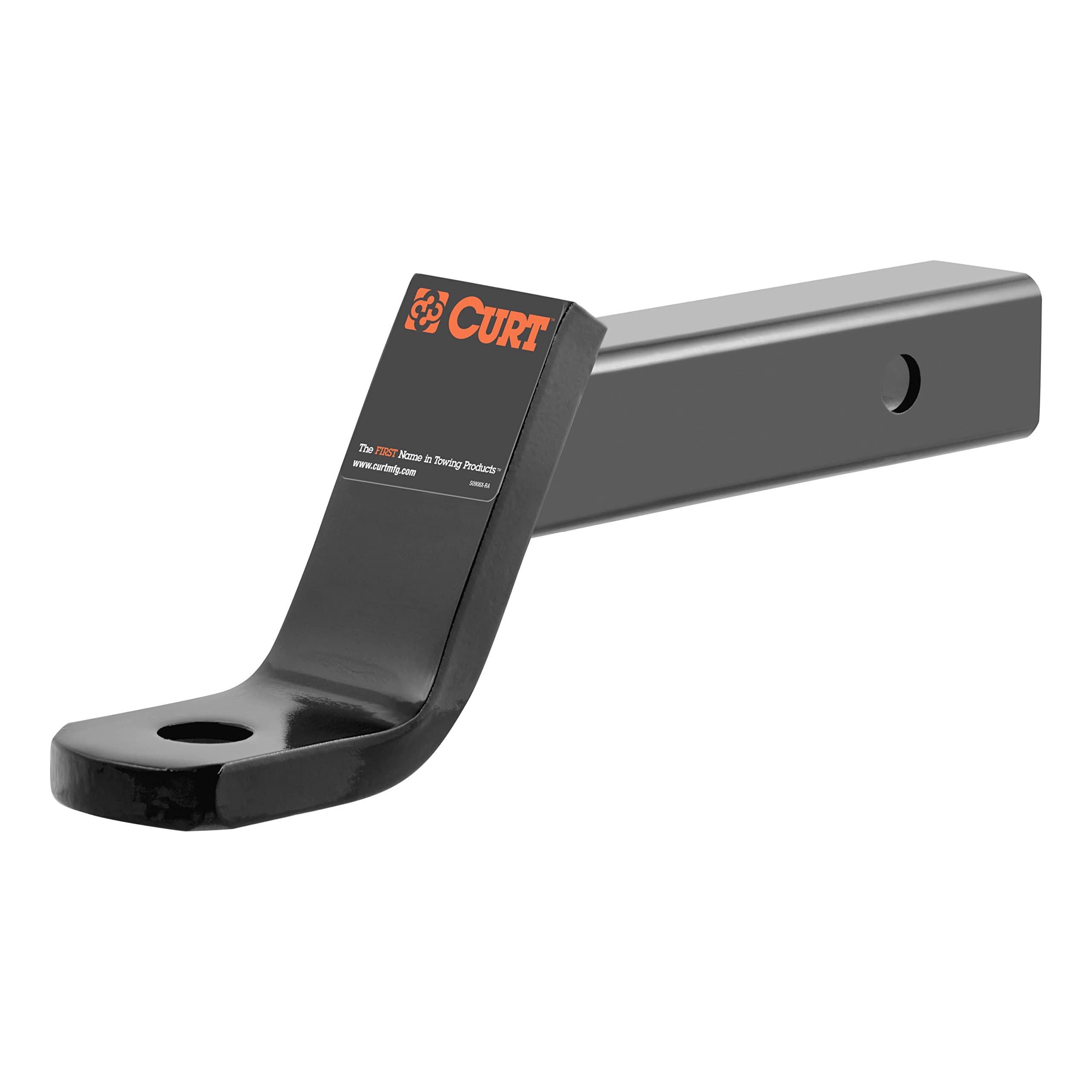 CURT 45060 Class 3 Trailer Hitch Ball Mount, Fits 2-Inch Receiver, 7,500 lbs, 1-Inch Hole, 4-Inch Drop, 2-Inch Rise, Gloss Black Powder Coat