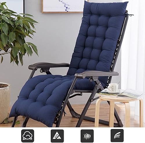 Miniatura 6 de Cojín para silla mecedora de 62 pulgadas, para interiores y exteriores, cojín para silla mecedora reclinable, cojín acolchado grueso para tumbona,