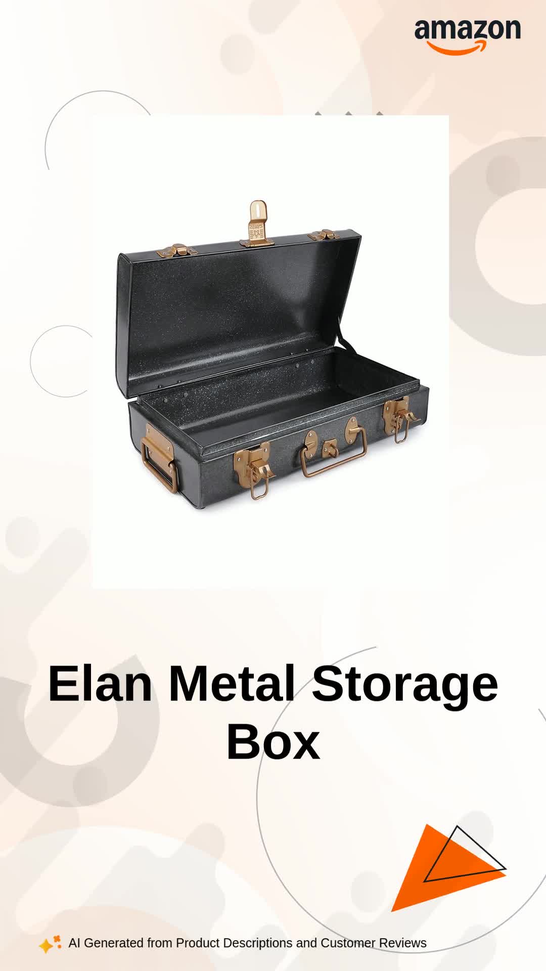 Elan Vintage Style Buxa Modern Metal Long Trunk Box, Storage Box