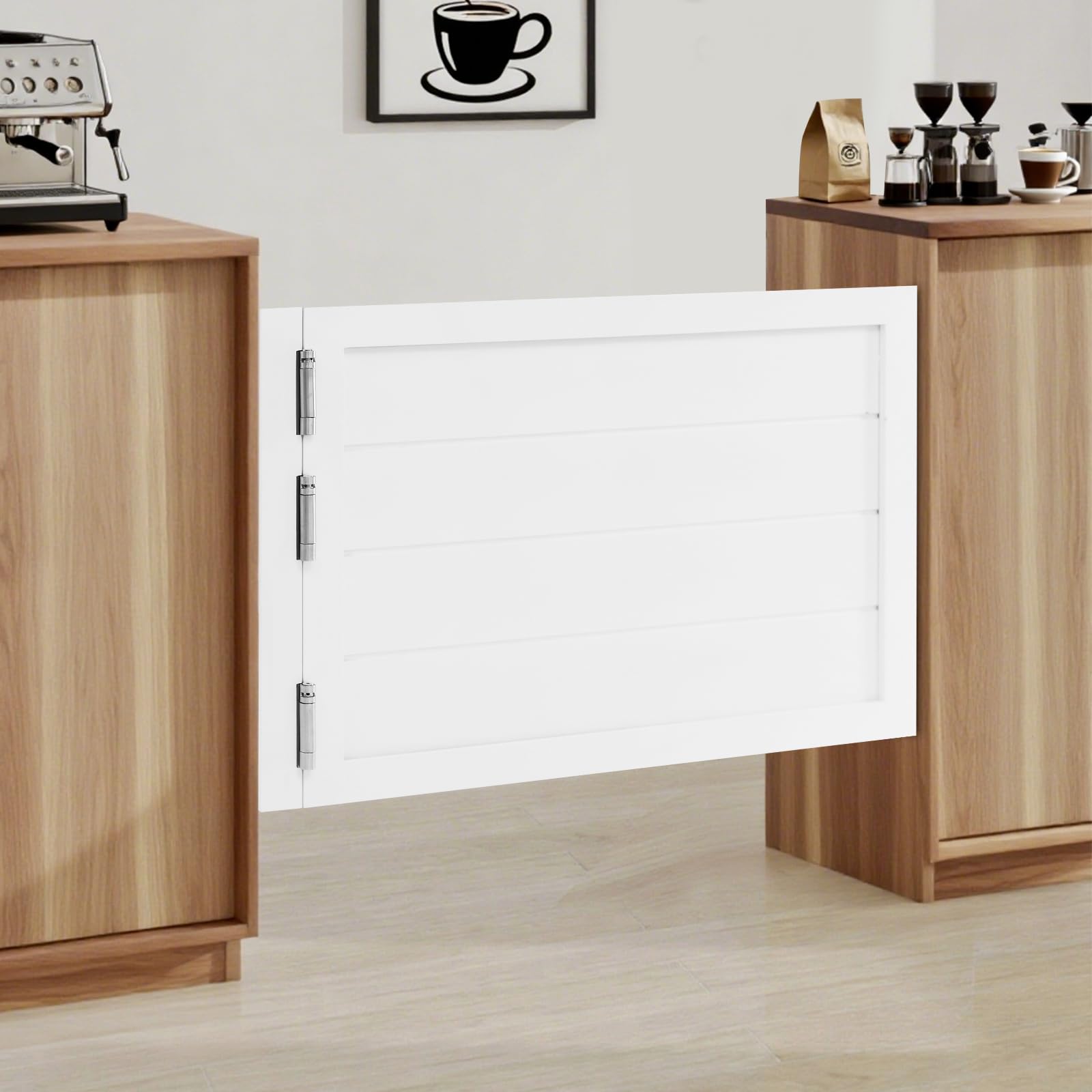 Porte battante - En bois - 90 x 60 cm - Avec portes battantes à fermeture automatique - Pour café, bar, cuisine - Blanc