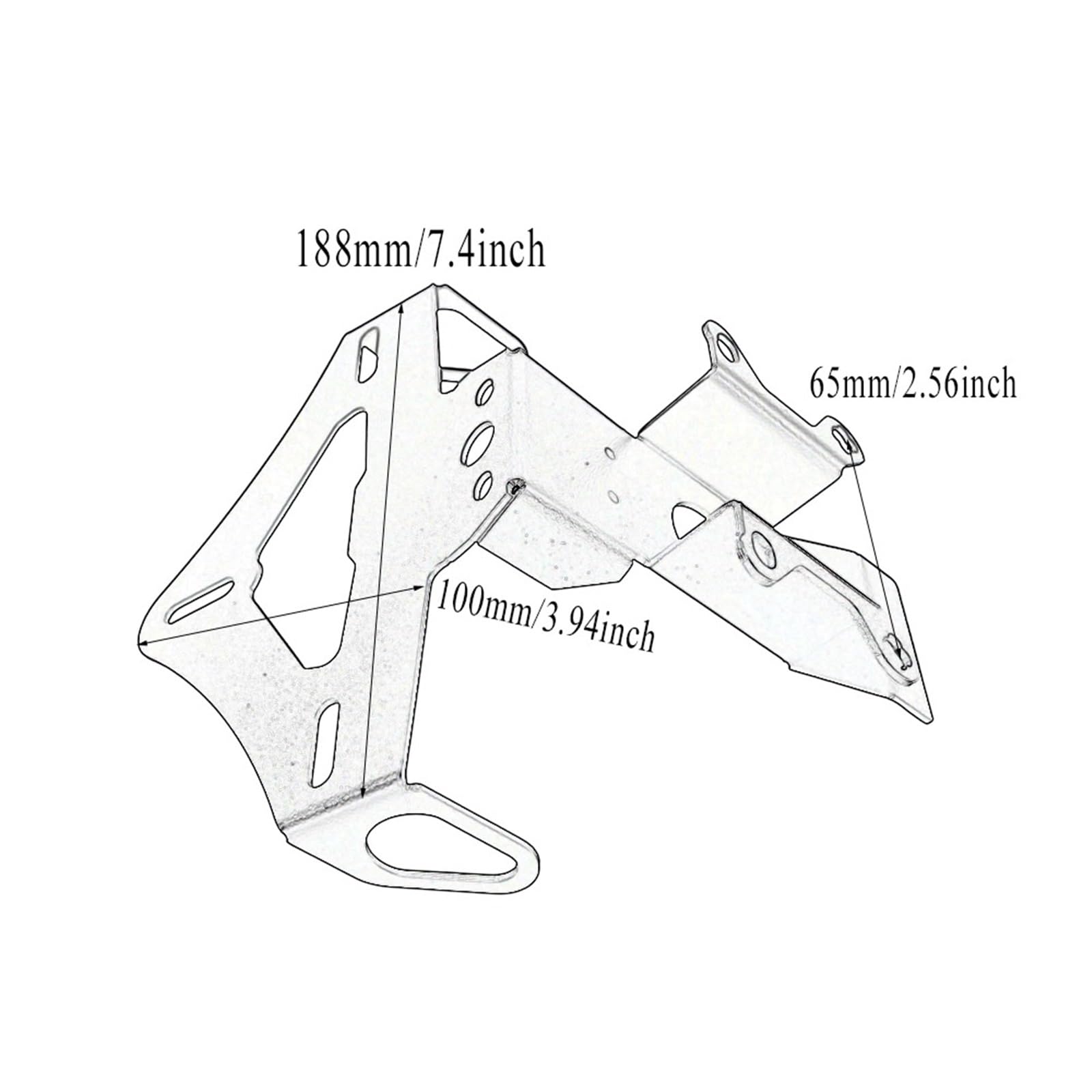 Portatarga Per Moto Con Supporto Per Luce Posteriore, Eliminatore Parafango E Per Y&amaha MT-07 MT07 2025 2026