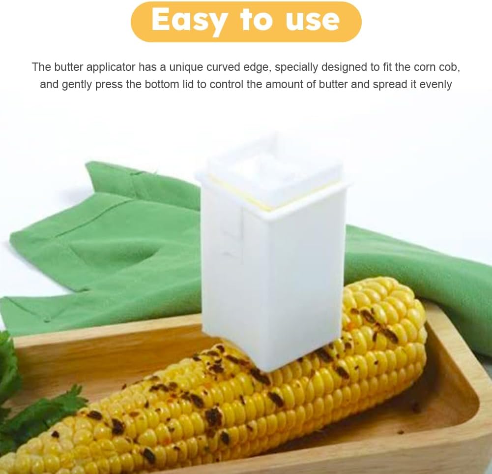 2 Pack Butter Spreader with Cover, Mess-Free Plastic Butter Dispenser Stick for for Corn on the Cob, Pancakes and Toast, Dishwasher Safe